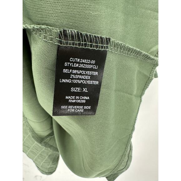 Trixxi Dress Womens Size XL Green Checkered Ruffle Mini Fairy Earthy Boho Summer - Picture 7 of 7